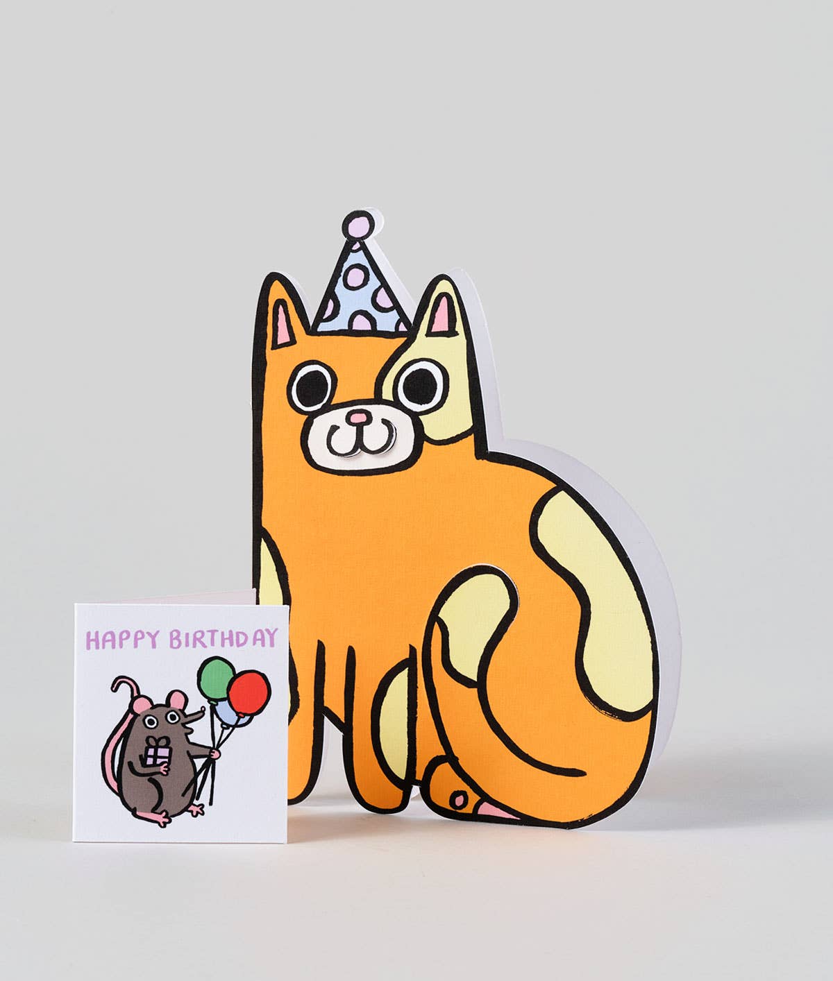 'Cat with Mini Card' Kid's Greetings Card