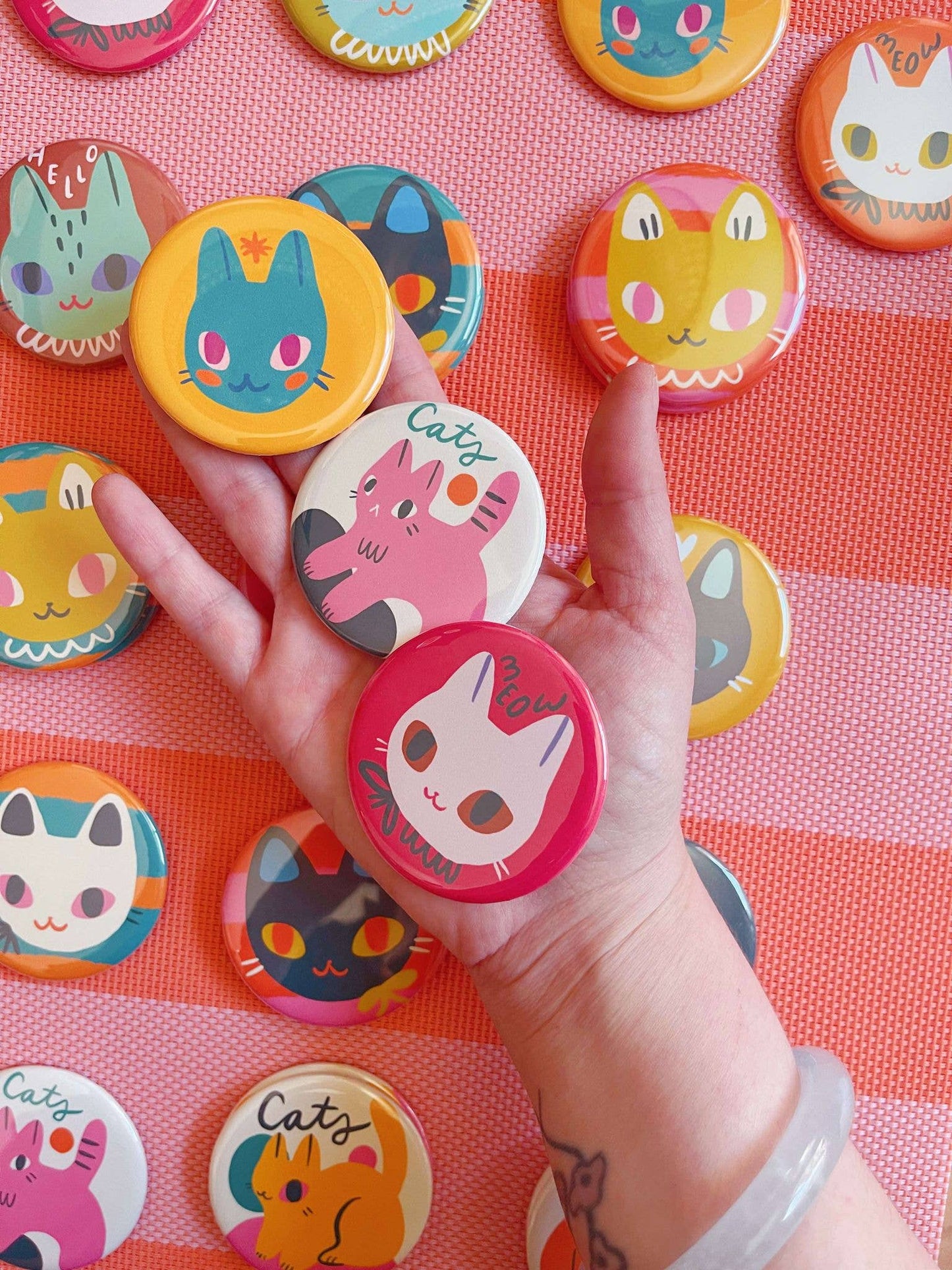 Colorful fun cat magnets 2.25 inches