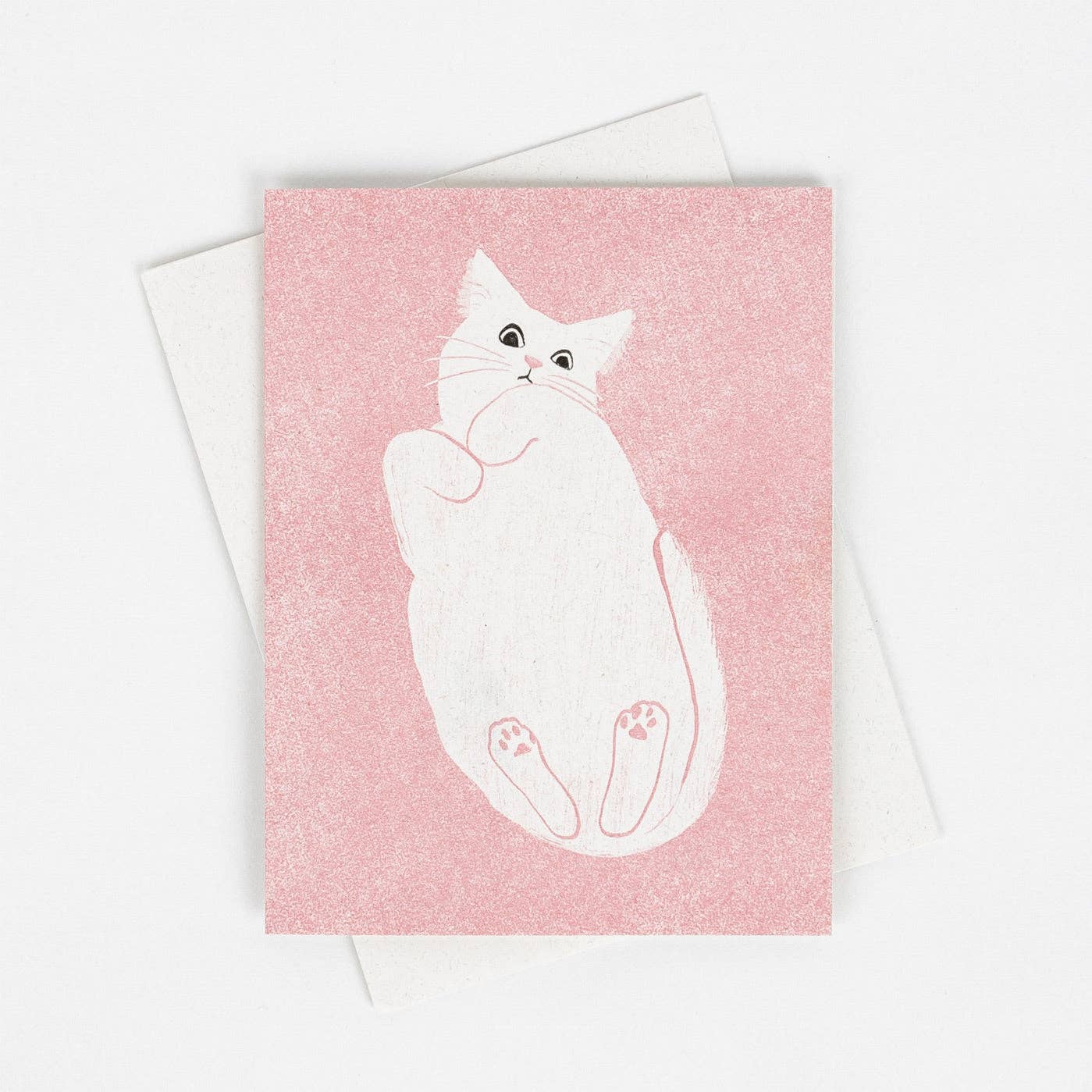 Cat on Glass Risograph Card