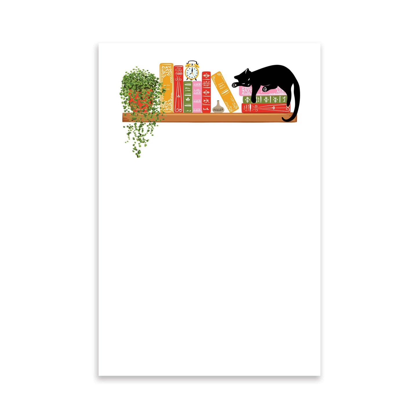 Lucy Loves Paper - Bookshelf Black Cat | Illustrated Notepad