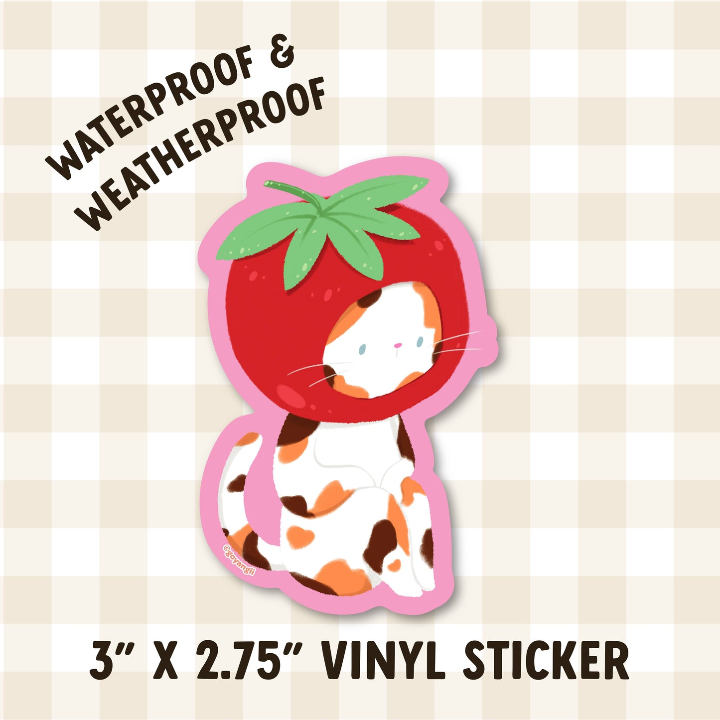 Tomato Cat Waterproof Vinyl Sticker