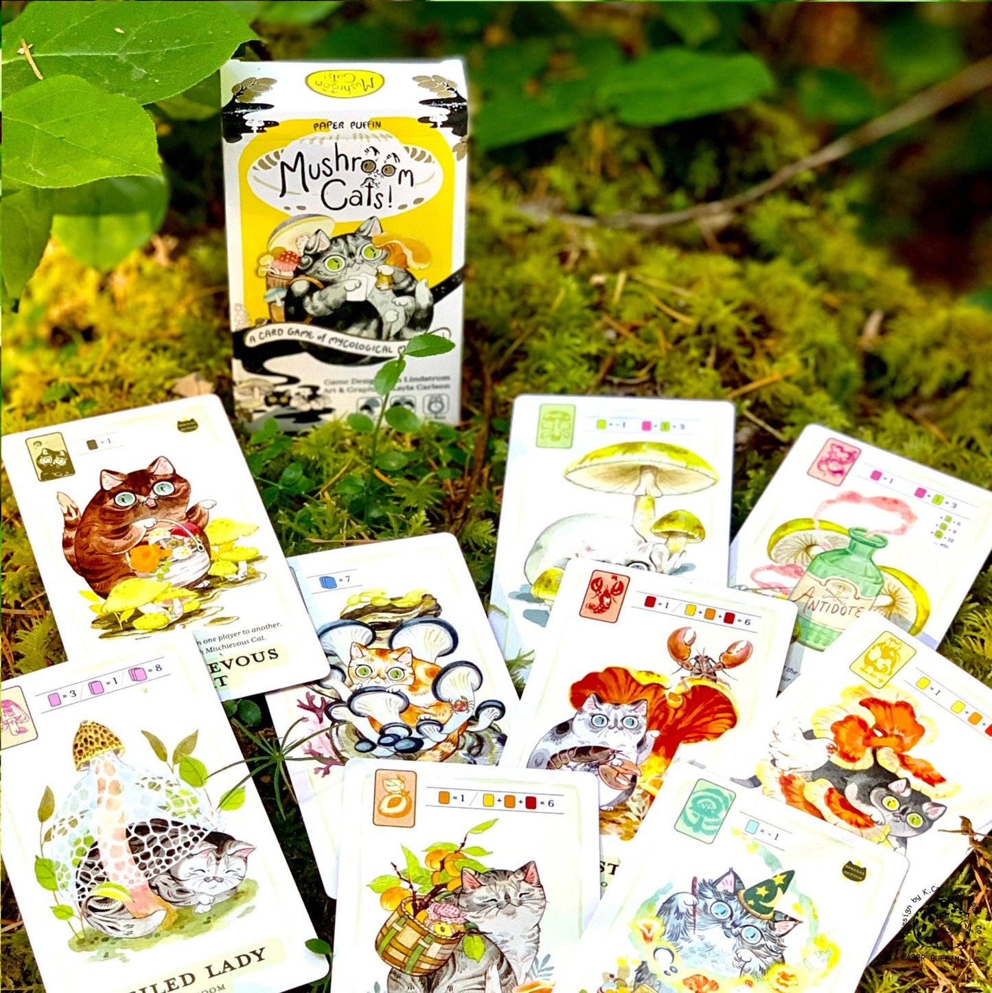 Paper Puffin - Mushroom Cats! A Card Game of Mycological Mischief
