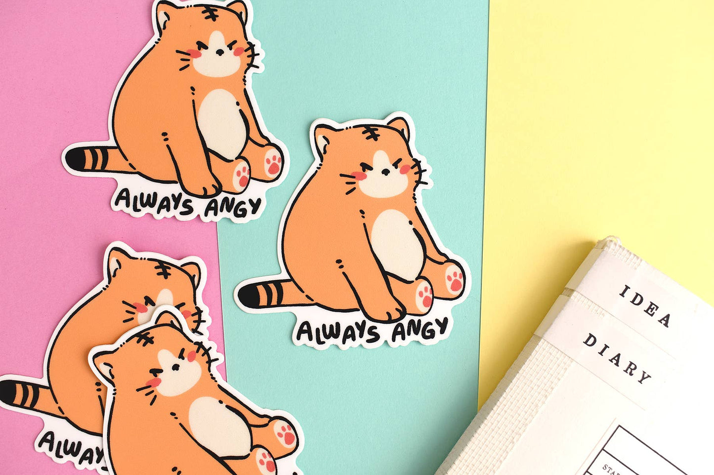 Always Angy Cute Chubby Sassy Cat Sticker
