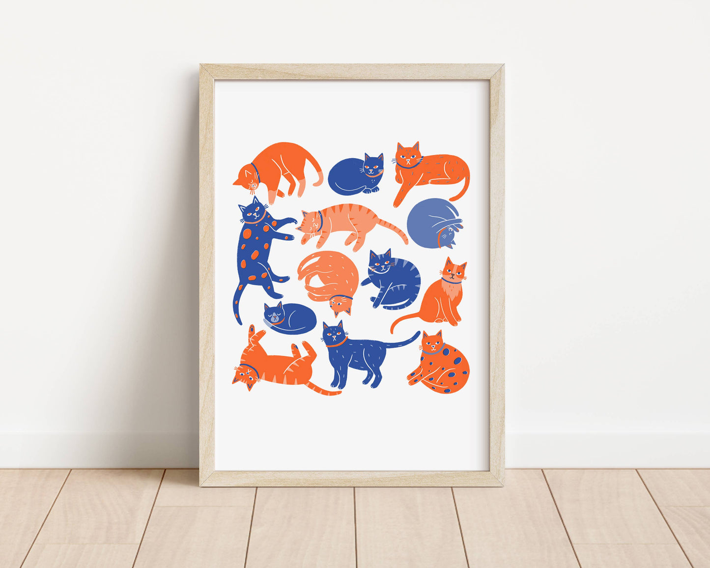 Nat Ellis Illustration - Cats Cats Cats– Heavyweight Riso Print
