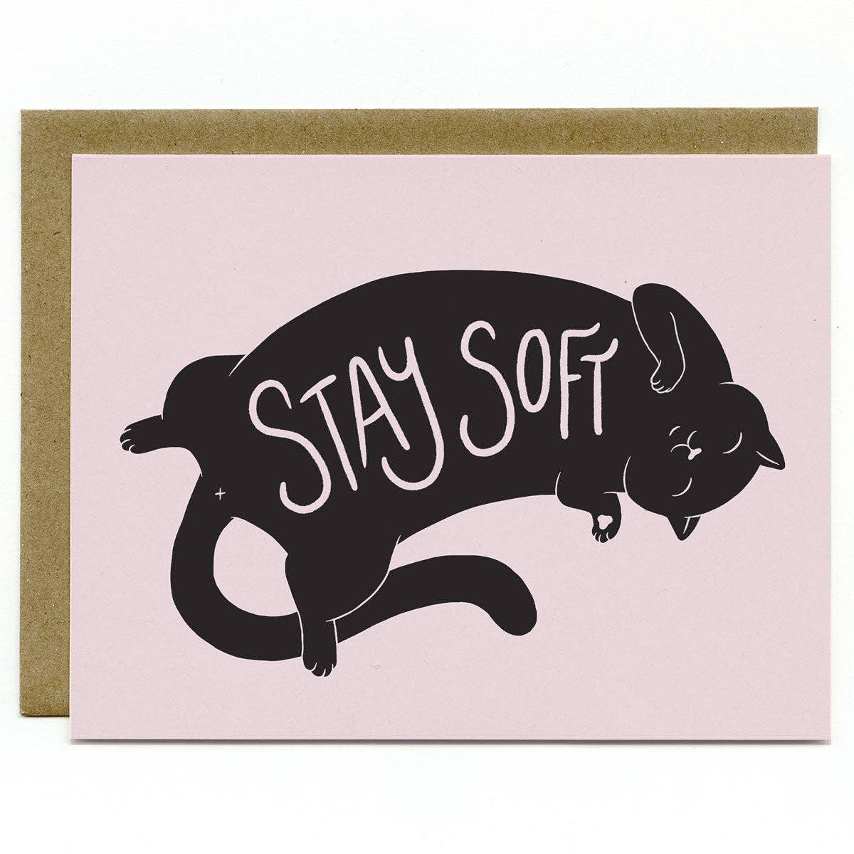 Stay Soft Cat greeting card