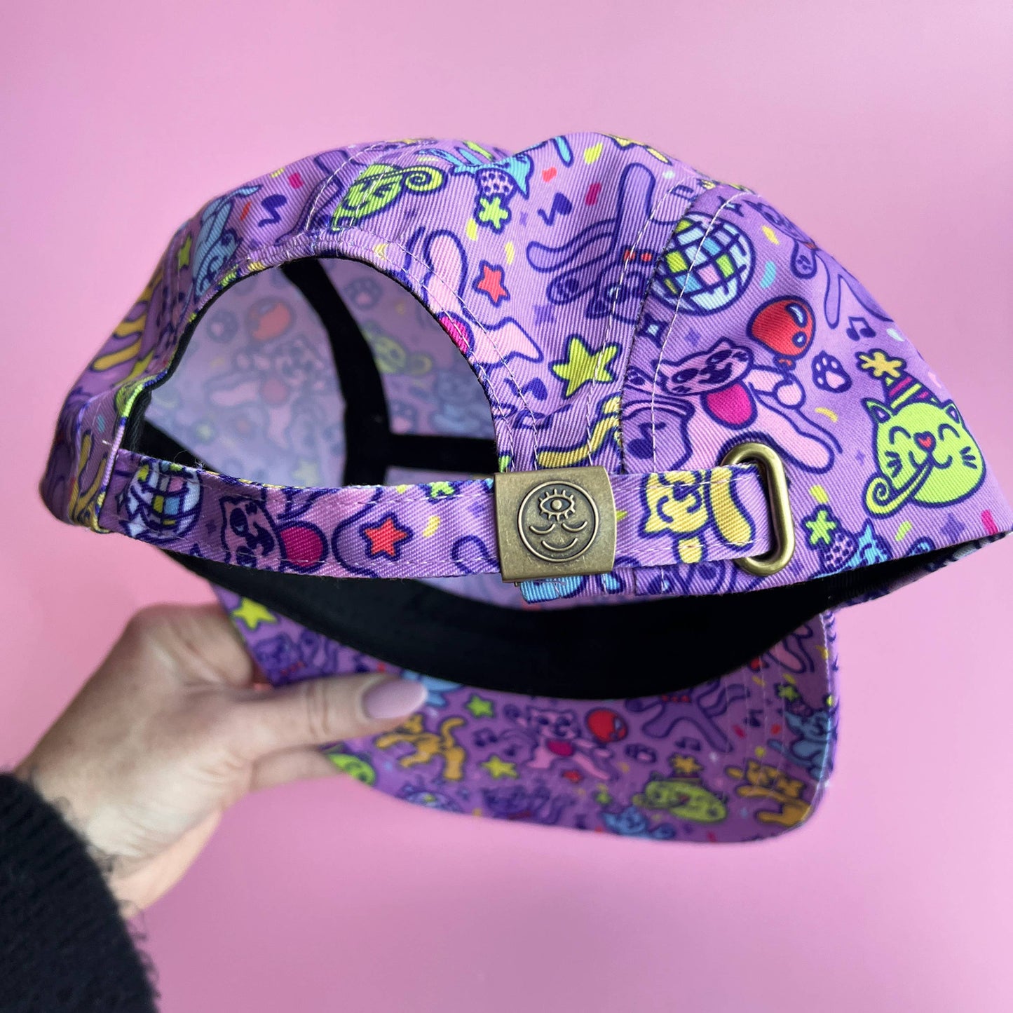 Wokeface - Hat - Disco Cats Pawty Pattern