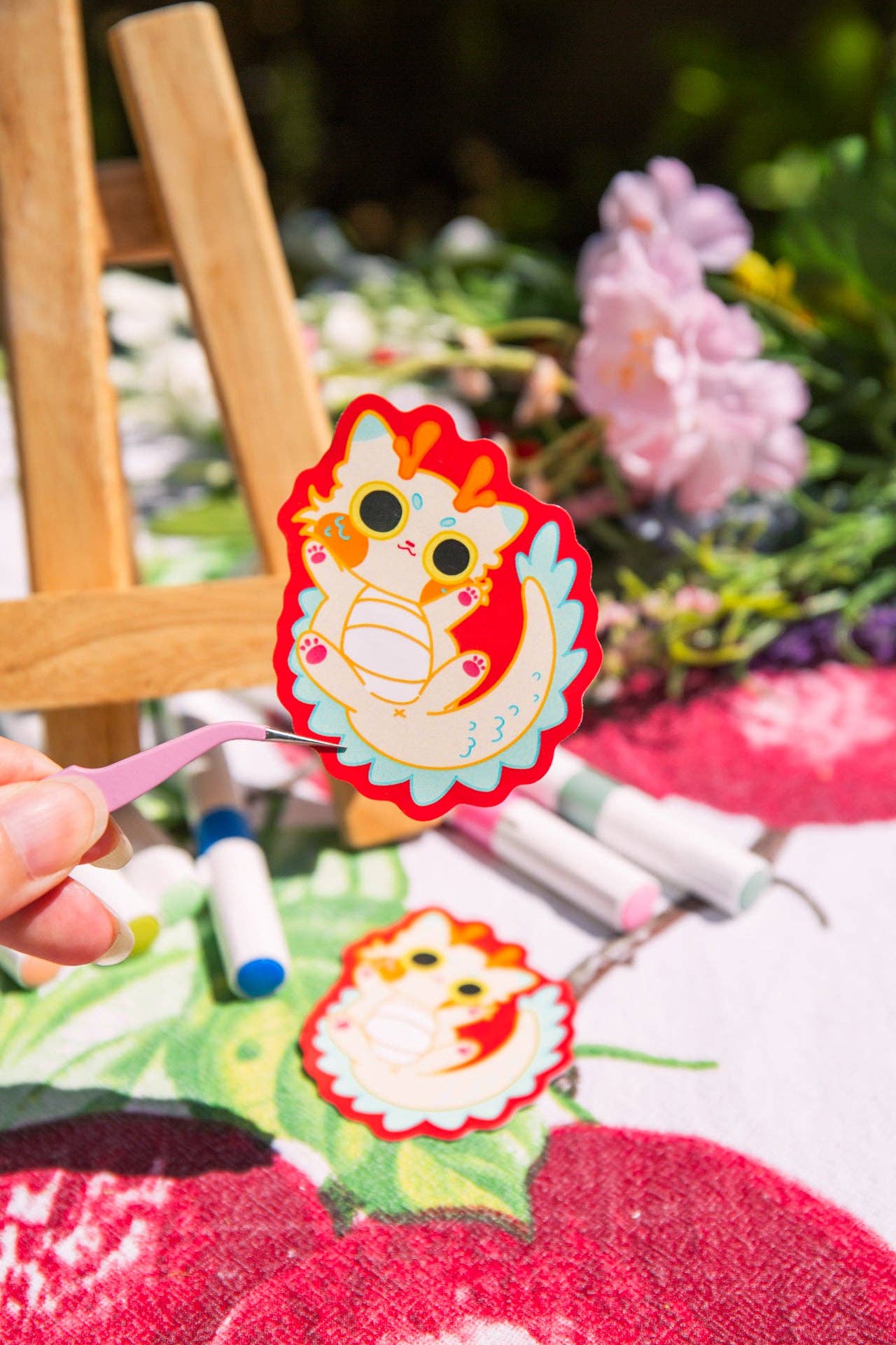 MikouArt - Vinyl Sticker | Dragon Kitty "Napi" | 3 inch | Waterproof & Fade-Resistant