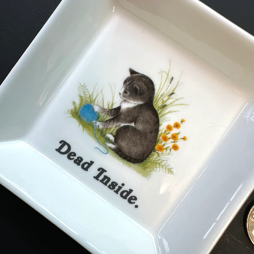 “DEAD INSIDE” CAT TRINKET TRAY