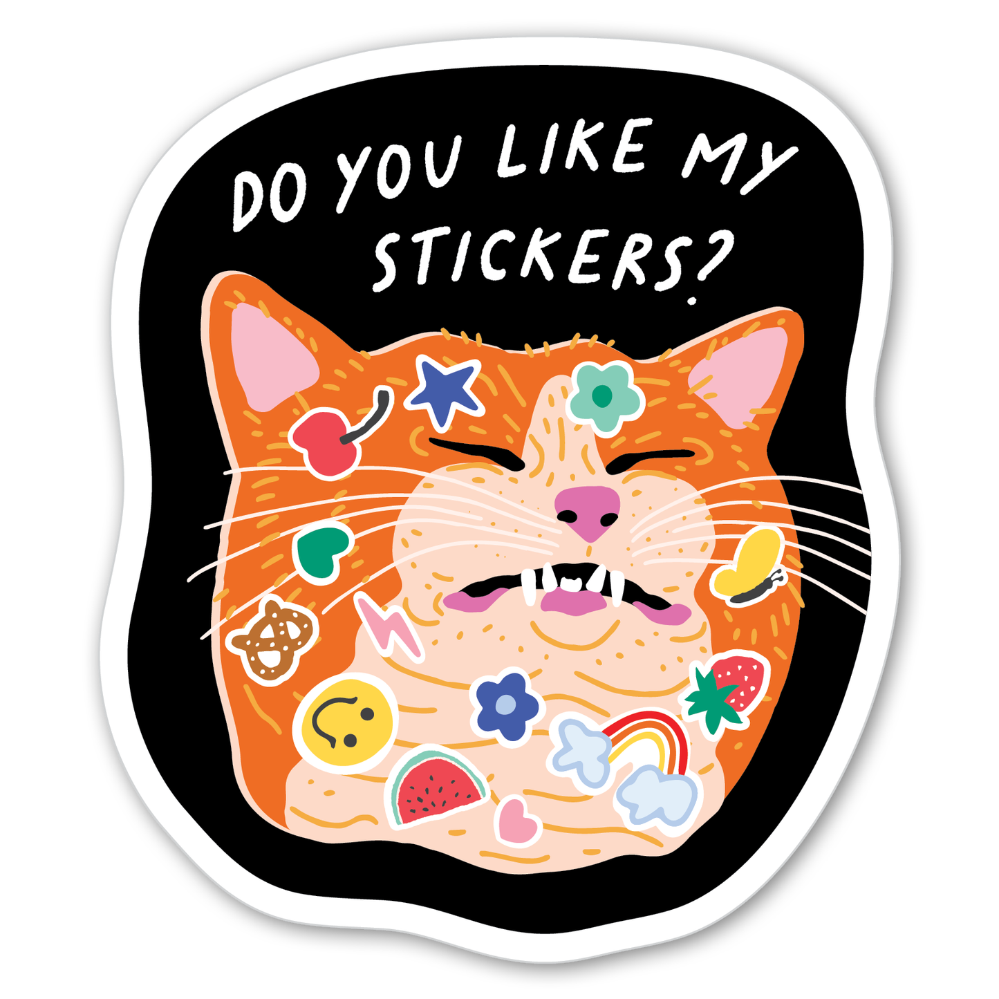 Stickers on Cat. Do You Like My Stickers?