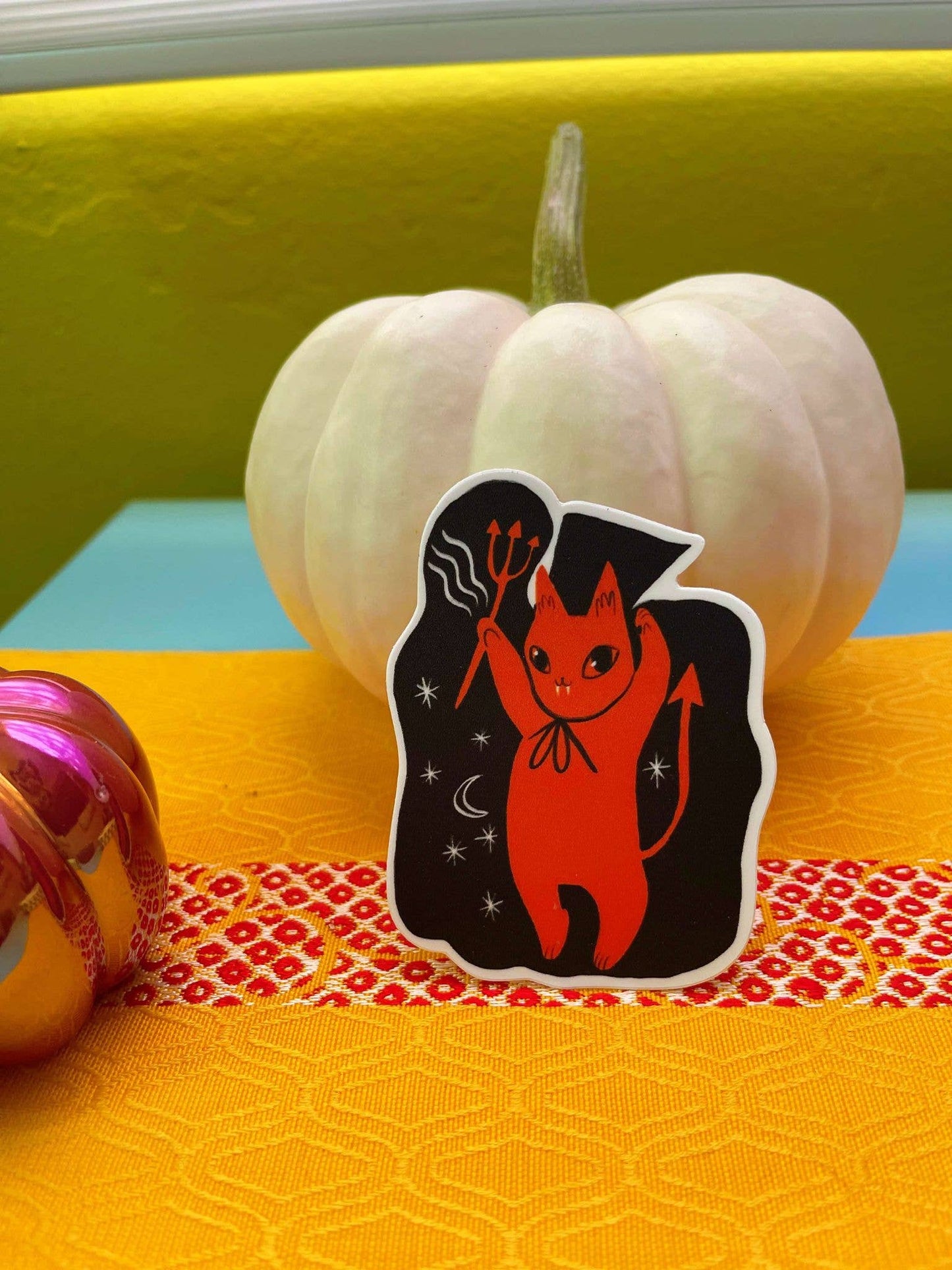 Little devil cat waterproof vinyl sticker