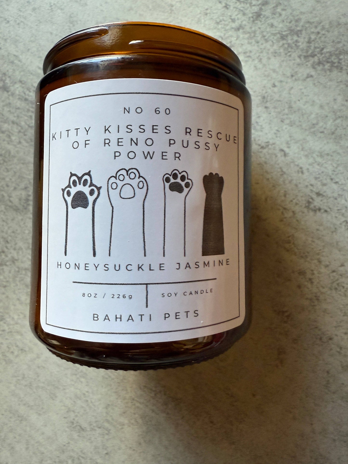 Bahati Pets - Kitty Kisses Recue Of Reno Pussy Power 8 oz Soy Candle