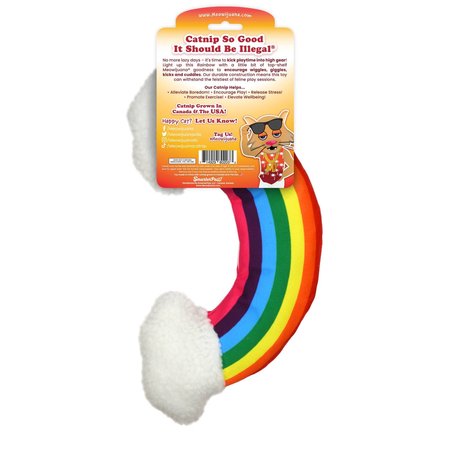 Pet Palette Distribution - Meowijuana Get "Kickin'" - Rainbow Kicker Cat Toy