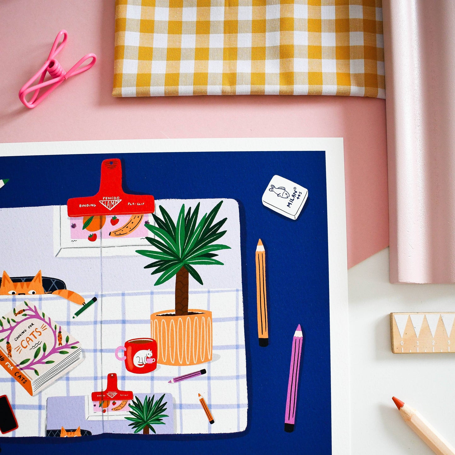 Still Life With Cat – A4 Heavyweight Art Print