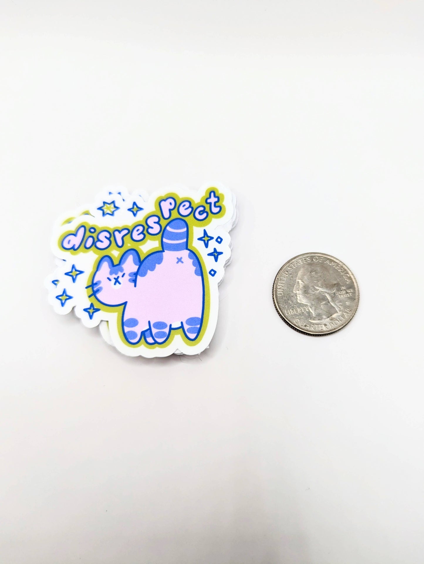"Disrespect" Cute Funny Cat Vinyl Sticker