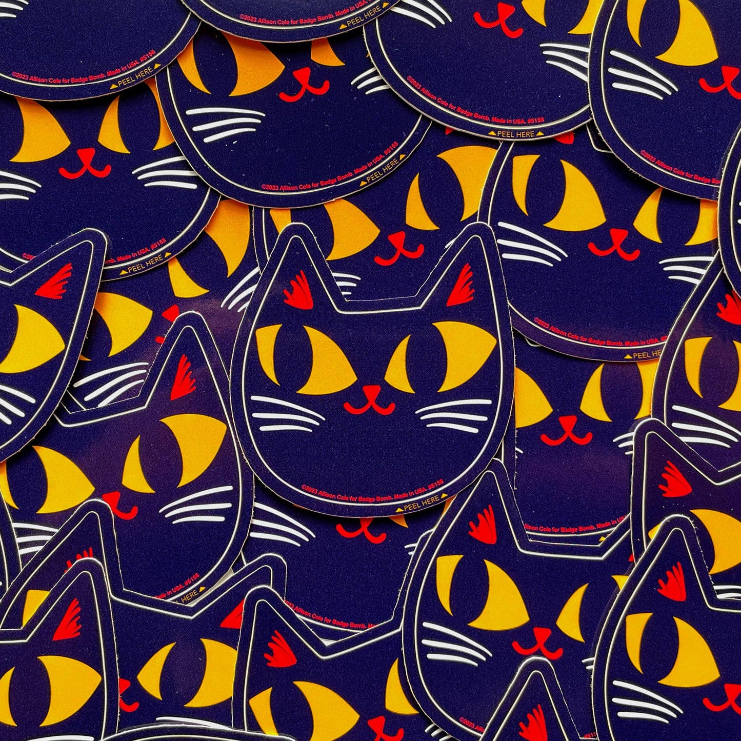 Black Cat Head Sticker
