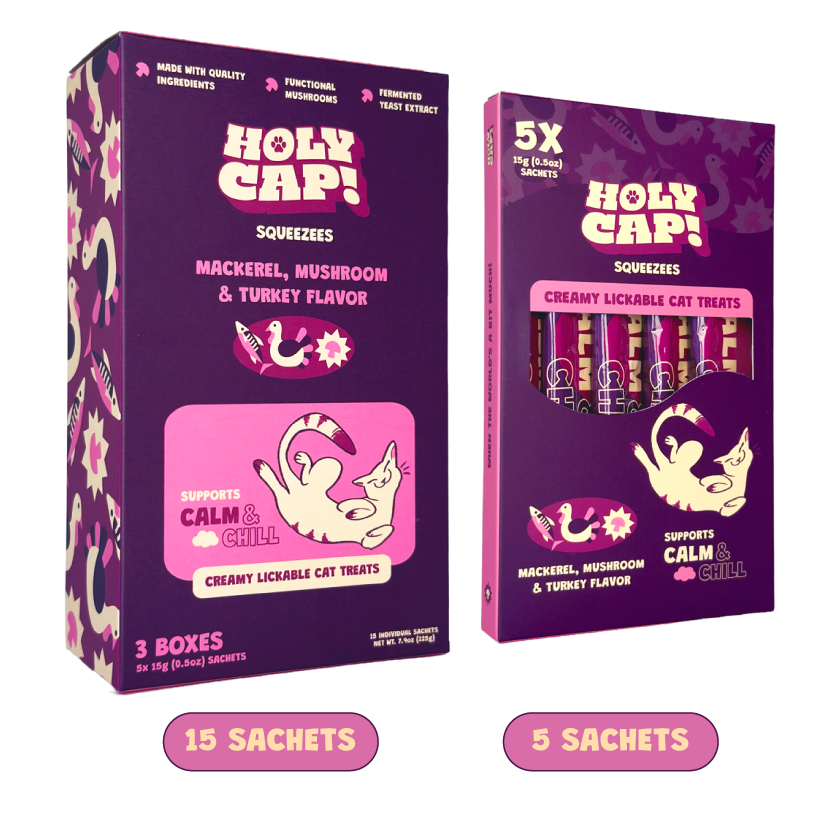 HOLY CAP Squeezees Calm & Chill Lickable Treats, 5pc