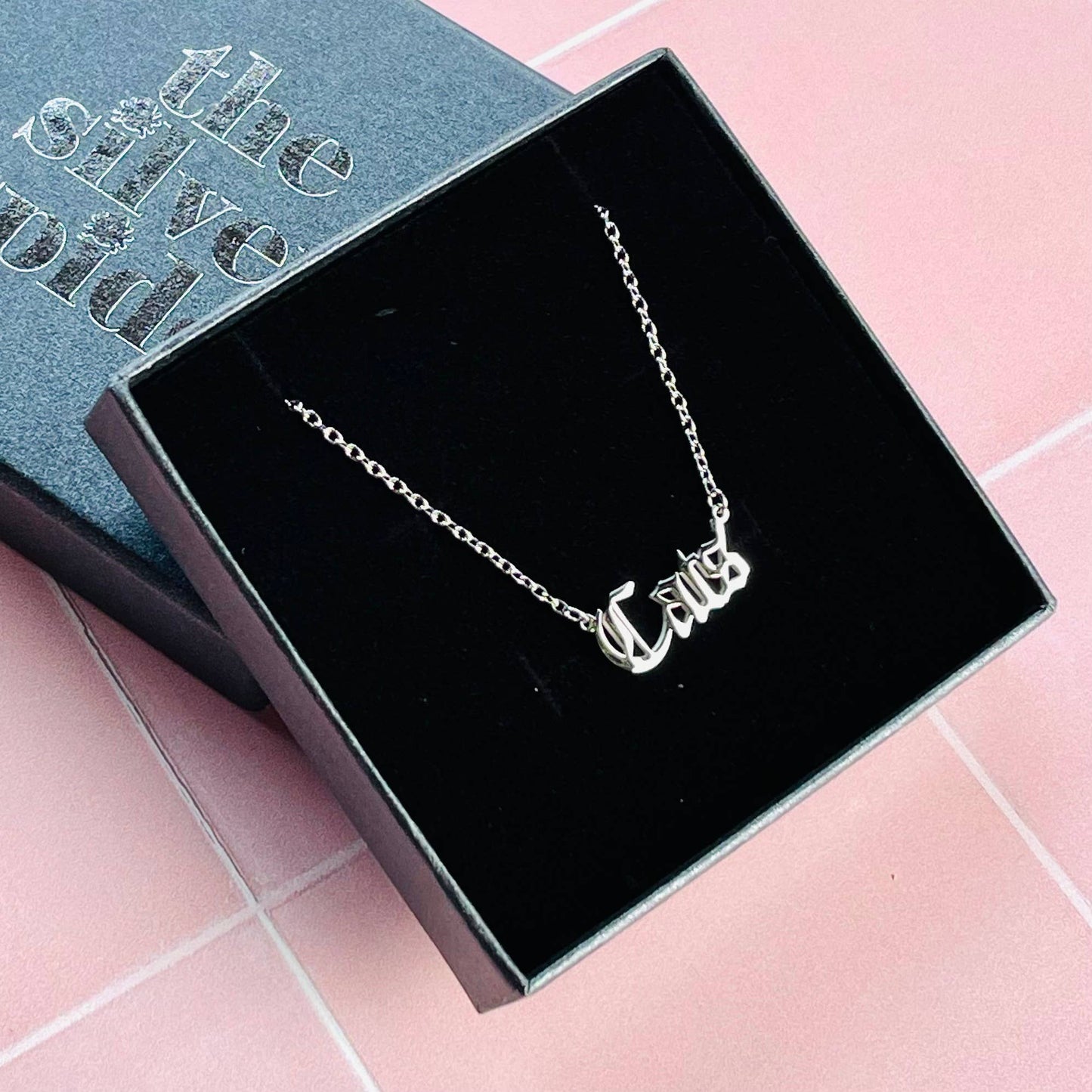 Cats word Necklace stainless steel gold animal lover