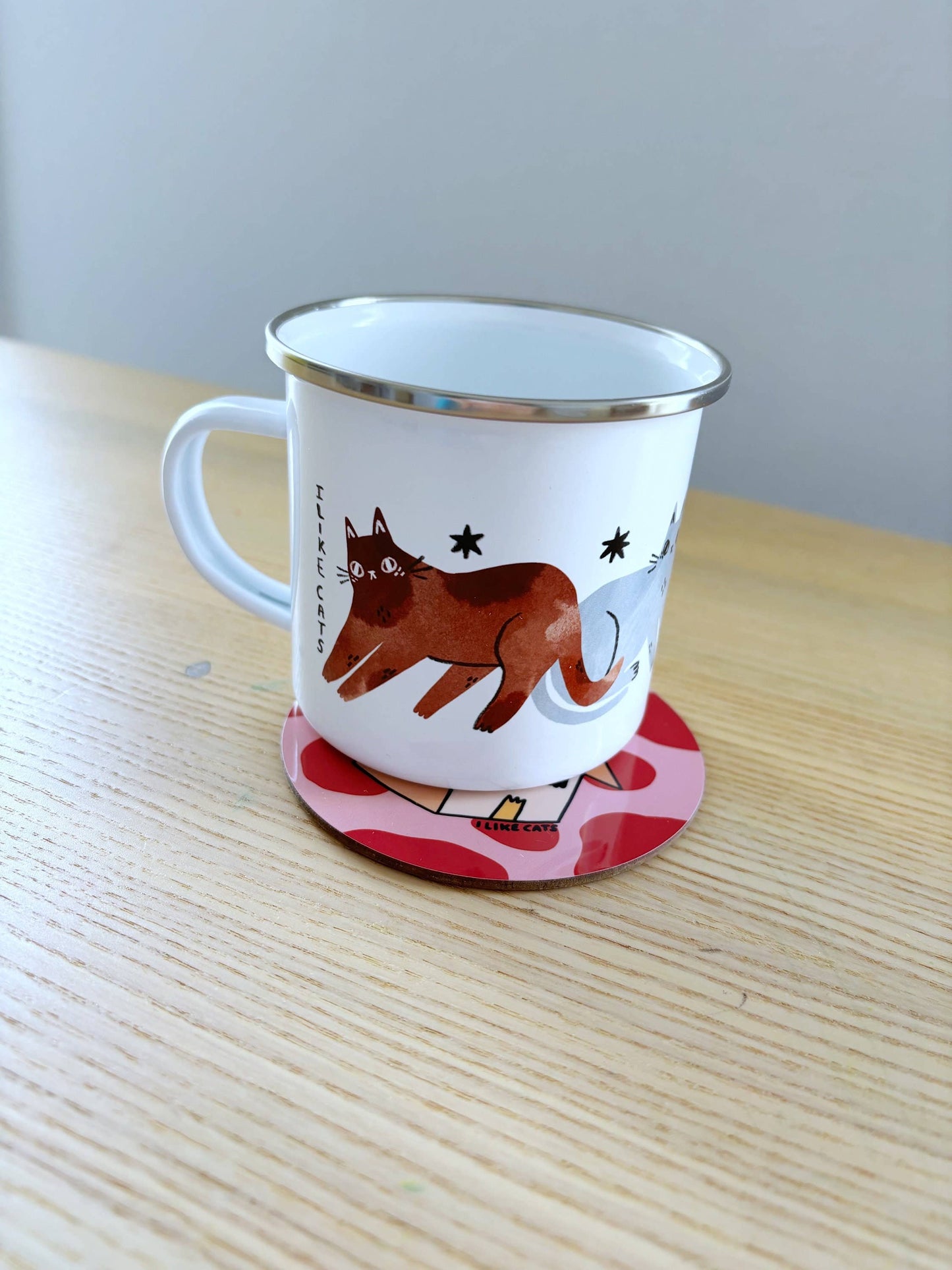 Funny Cat in a Box Drinks Coaster