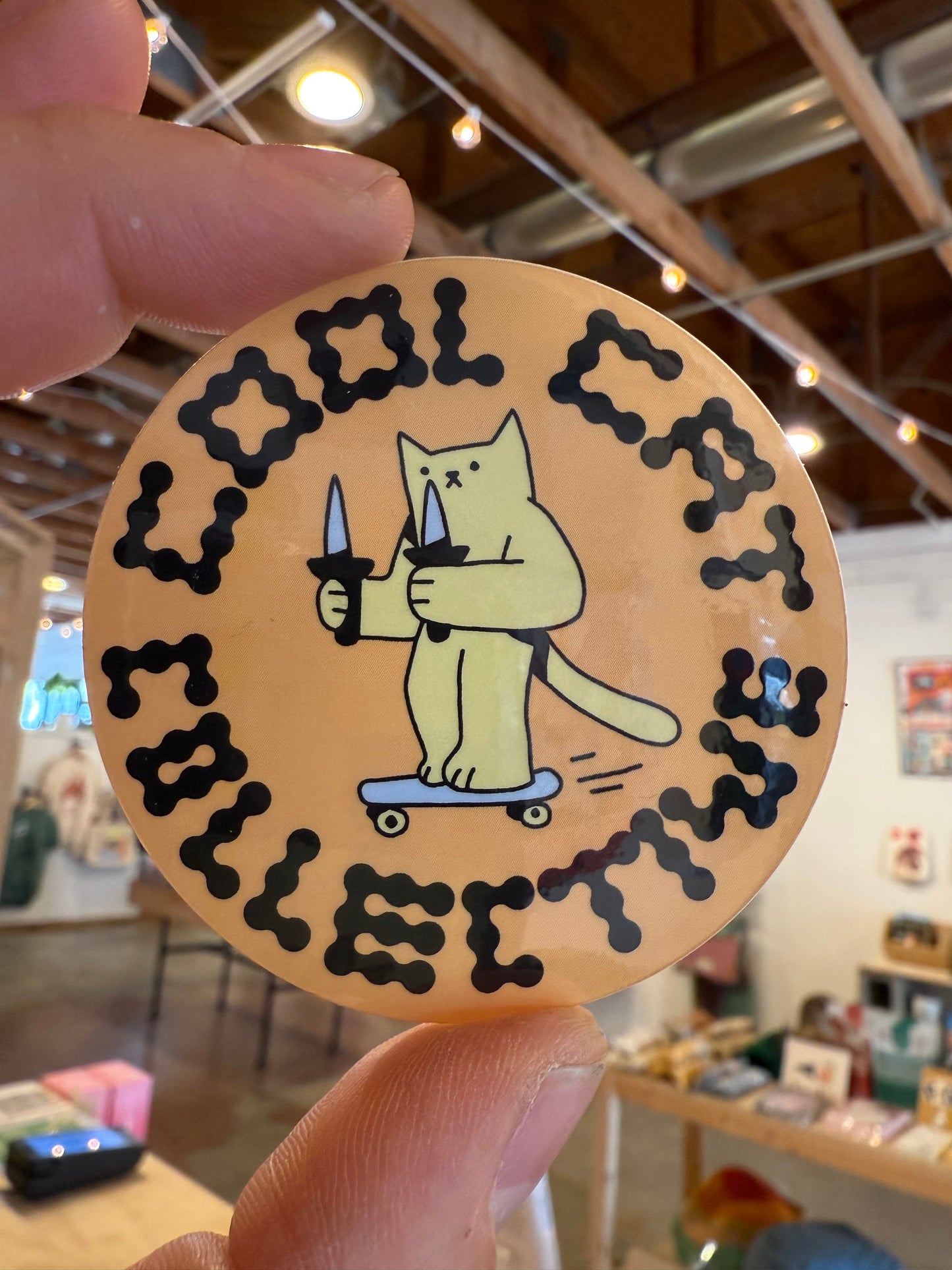 CCC dagger kitty circle sticker