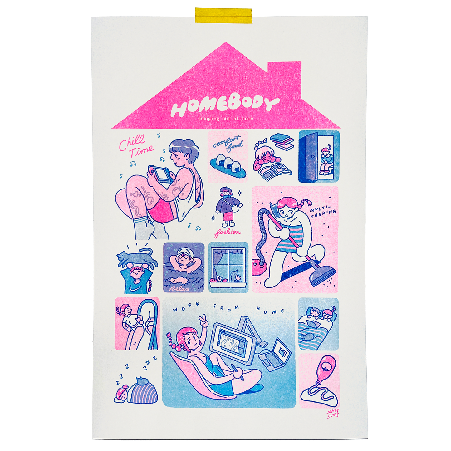 kuru731 - Homebody Risograph Print