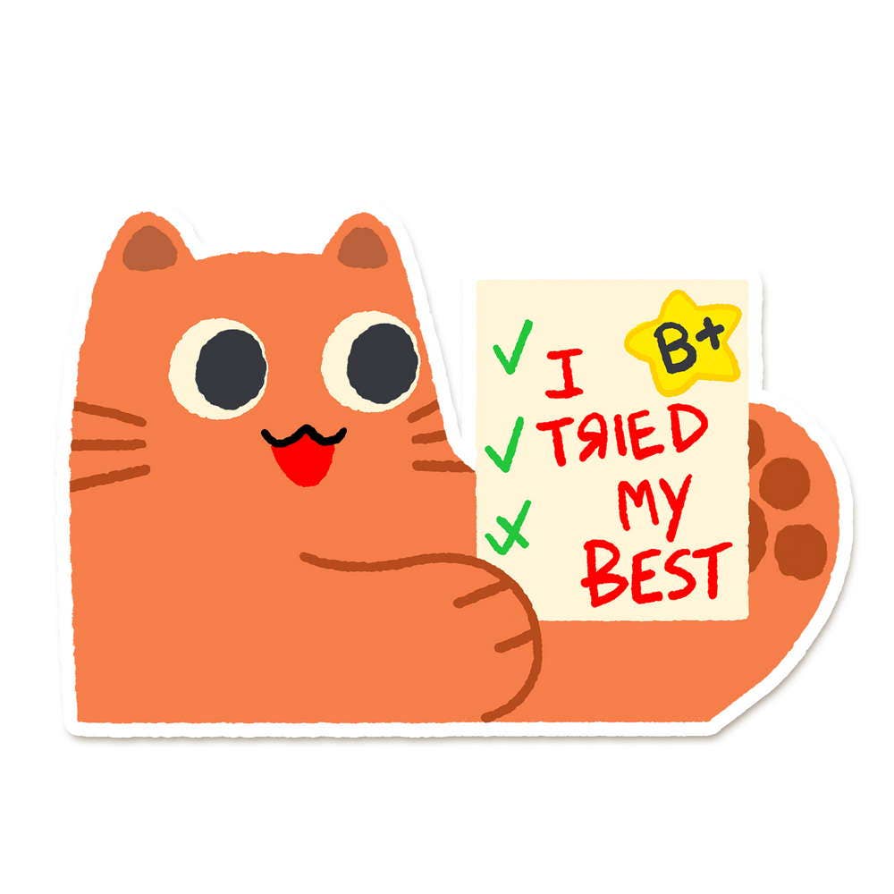 Maofriends - I tried Orange Cat Vinyl Sticker
