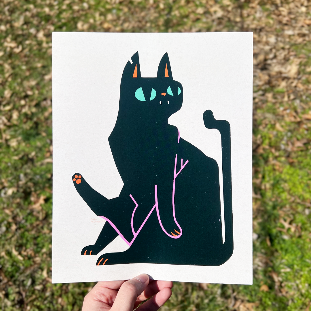 Black Cat Print