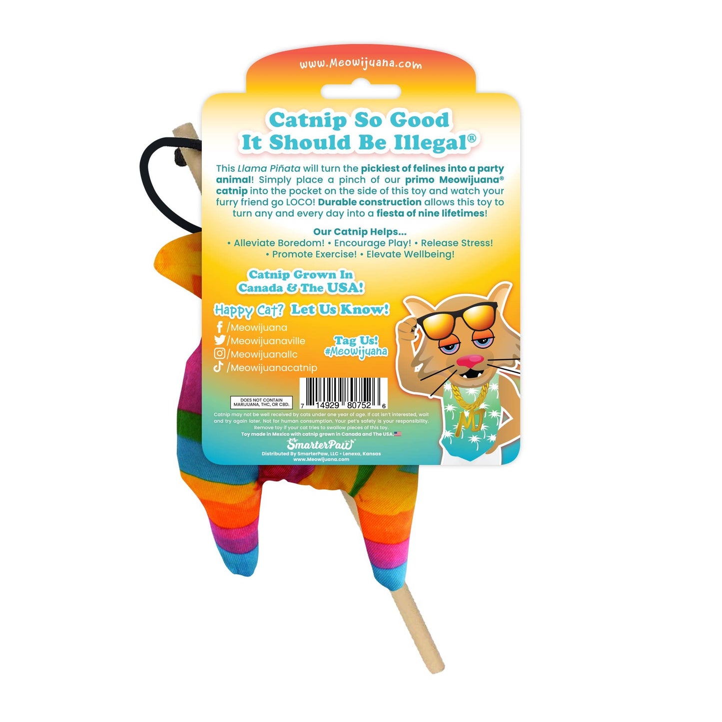 Pet Palette Distribution - Meowijuana Get Smashed Pinata w/Wand Cat Toy