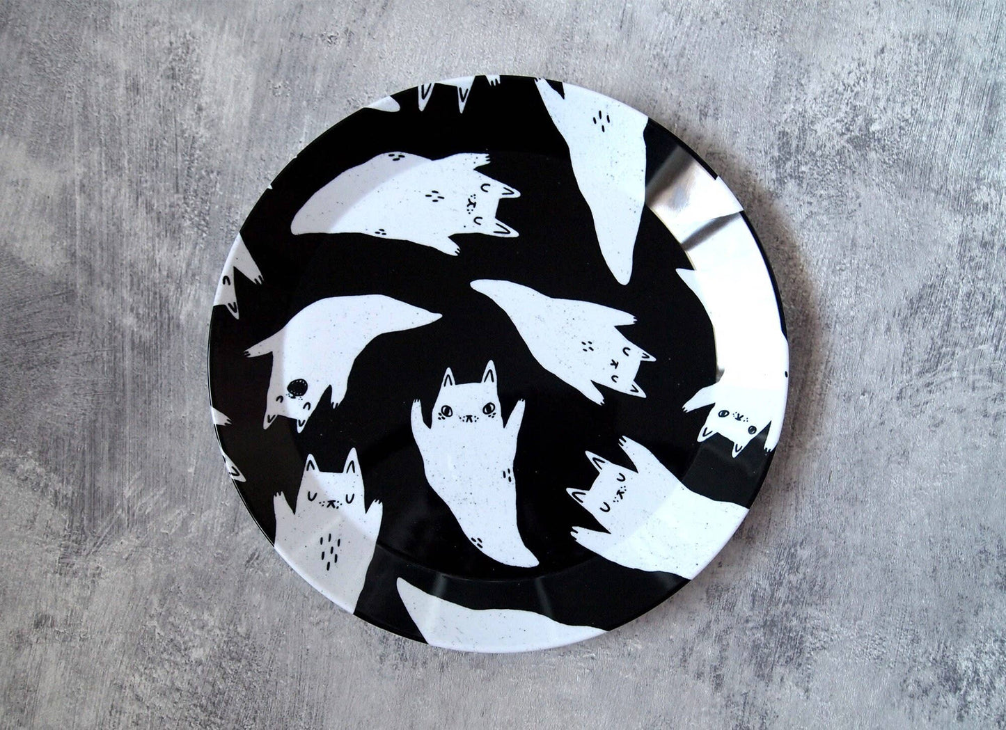 Ghost Cats Spooky Party Plate, plastic plate, picnic plate