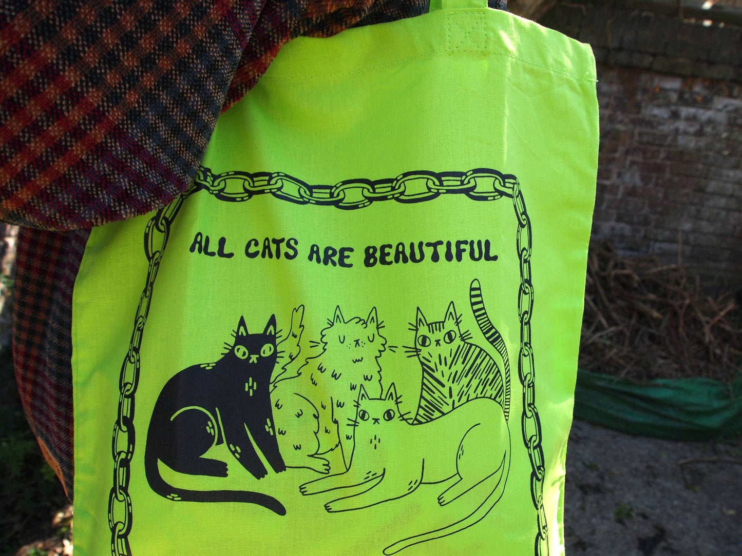 I LIKE CATS - All Cats Are Beautiful Cat Illustration green Tote Bag
