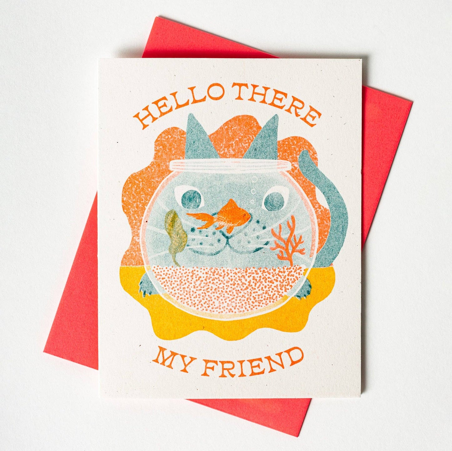 Hello There My Friend - Risograph Greeting Card