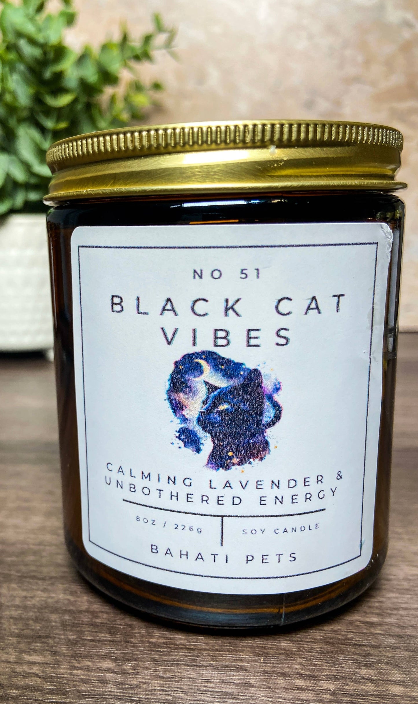 Black Cat Vibes 8-ounce Soy candle
