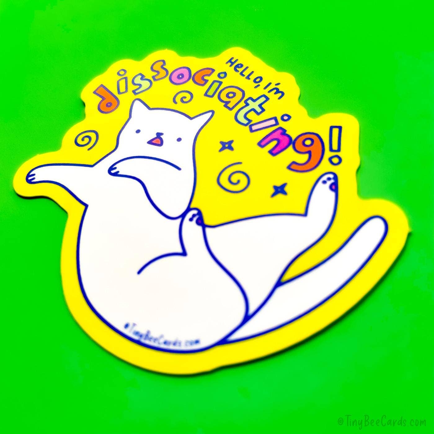 Dissociating Cat Vinyl Sticker