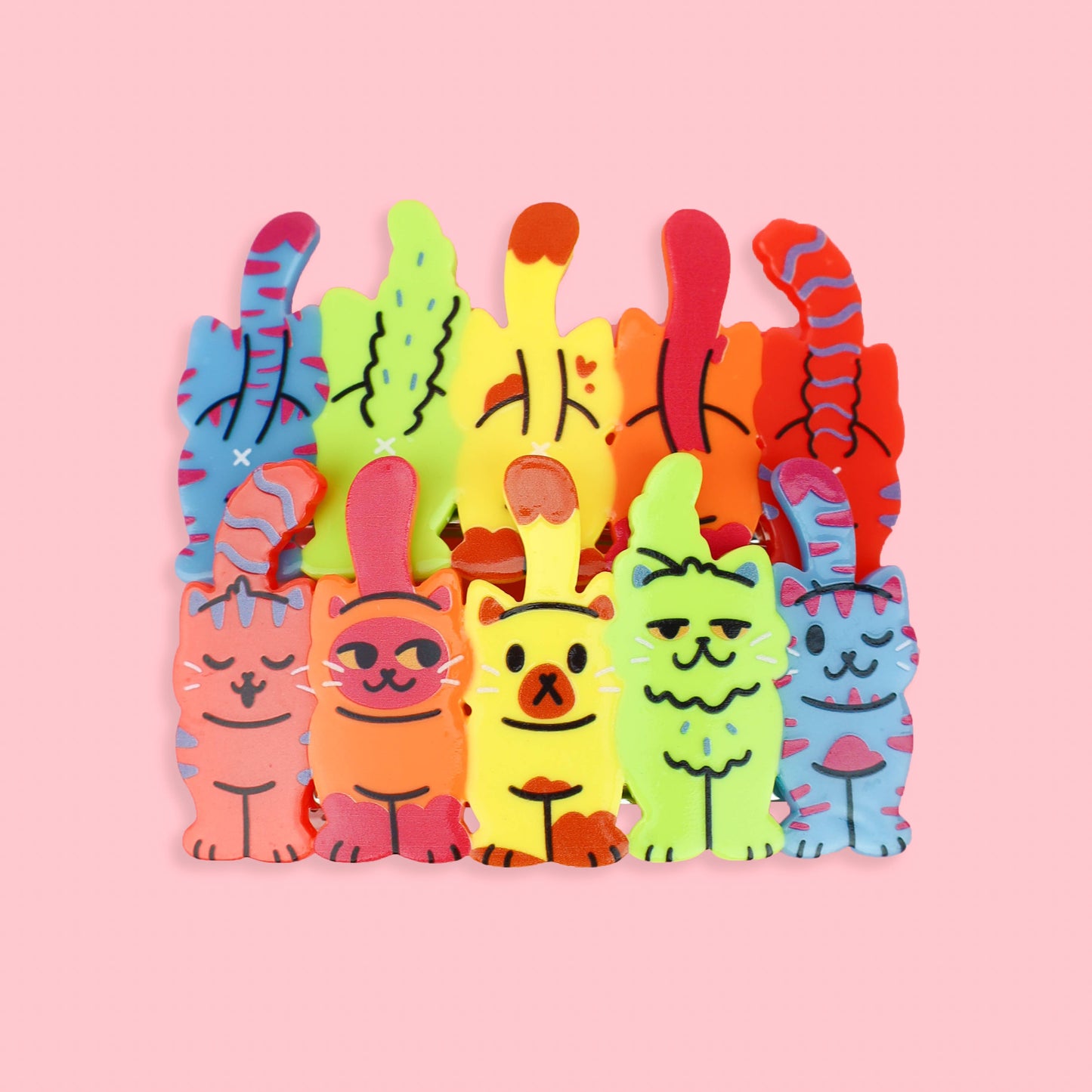 Turtle's Soup - Cat Butts Hair Clip Set, Cute Hair Accessories, Cat Clips