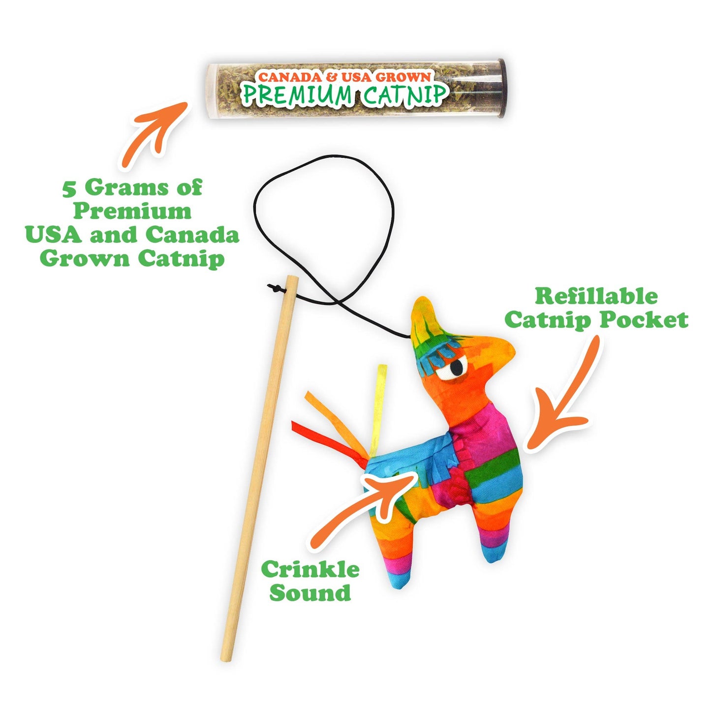 Pet Palette Distribution - Meowijuana Get Smashed Pinata w/Wand Cat Toy