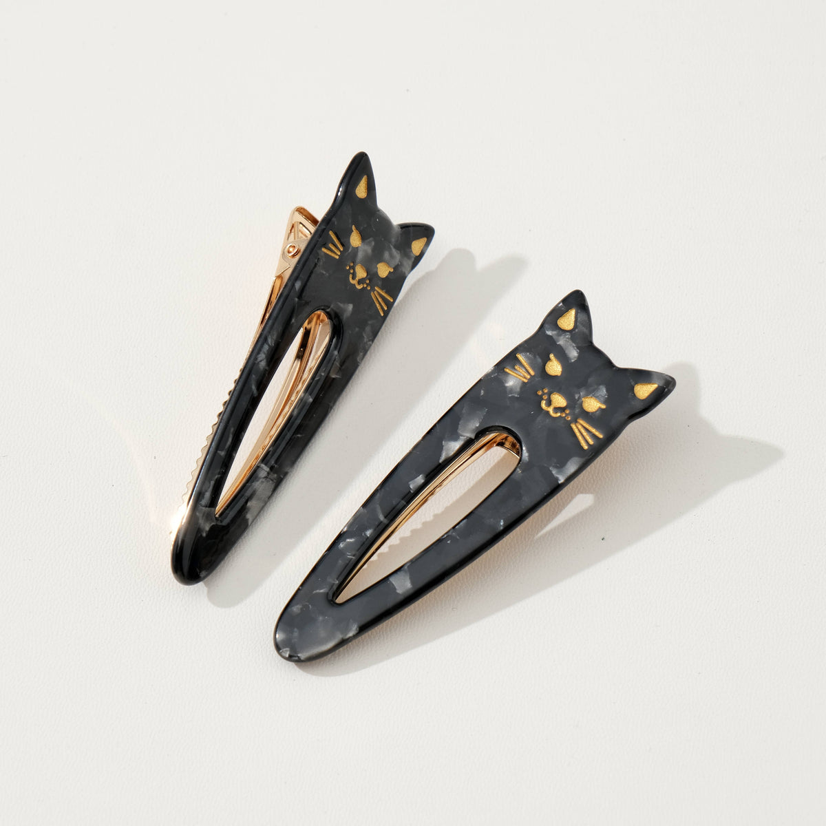 Classic Pointed Cat Face Barrette Hair Clip (Set of 2)