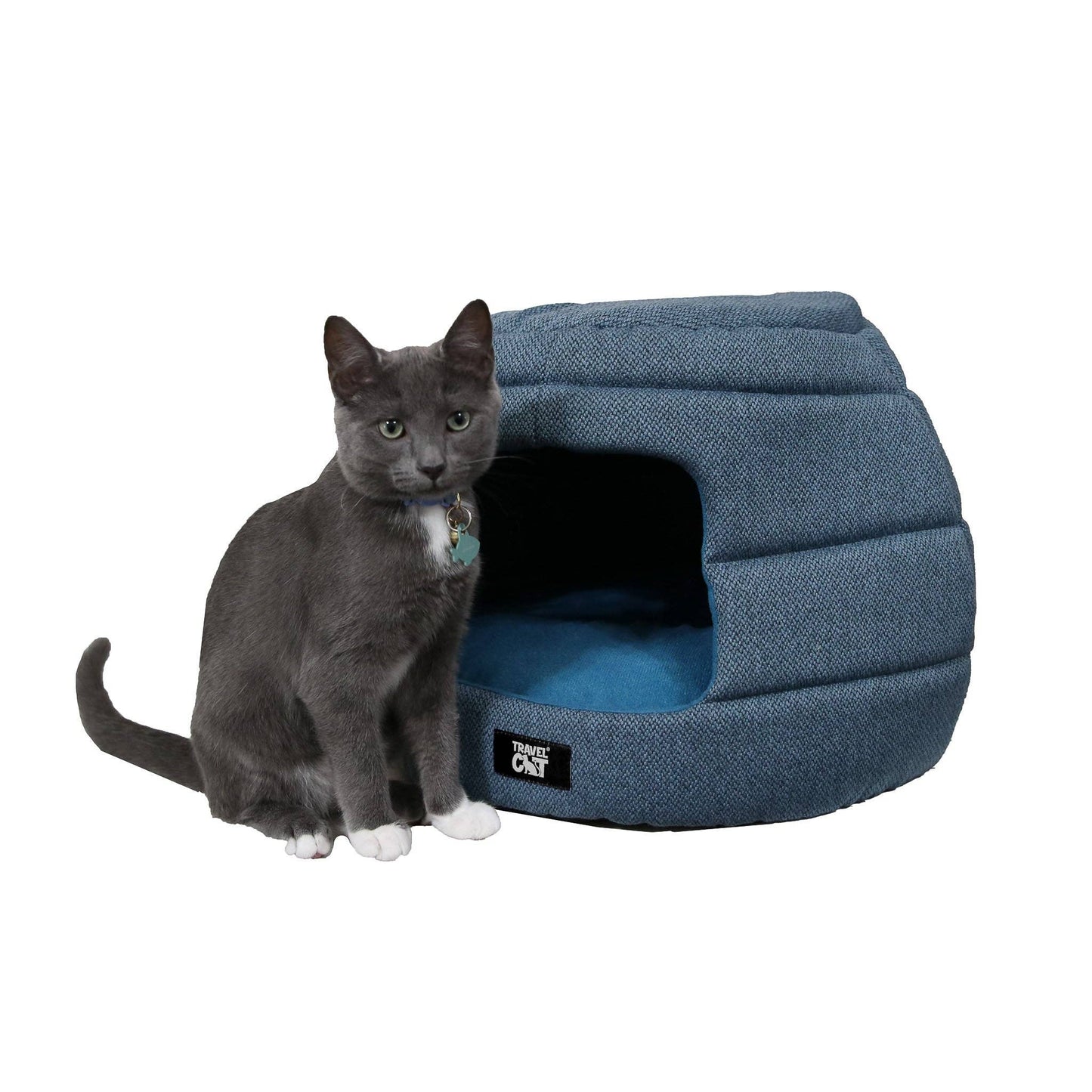 Travel Cat | Your Cat Backpack - "The Meowbile Home" Convertible Cat Bed & Cave - Blue