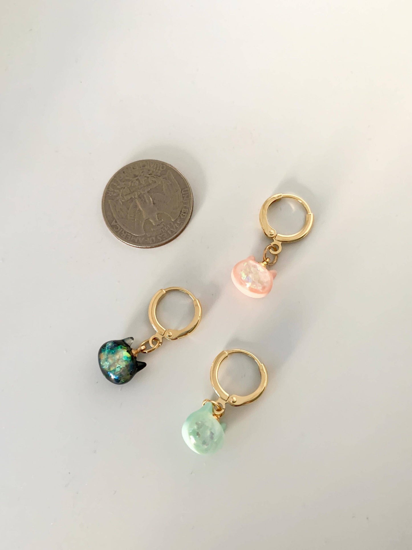 Candy Cat Charm Huggie Earrings