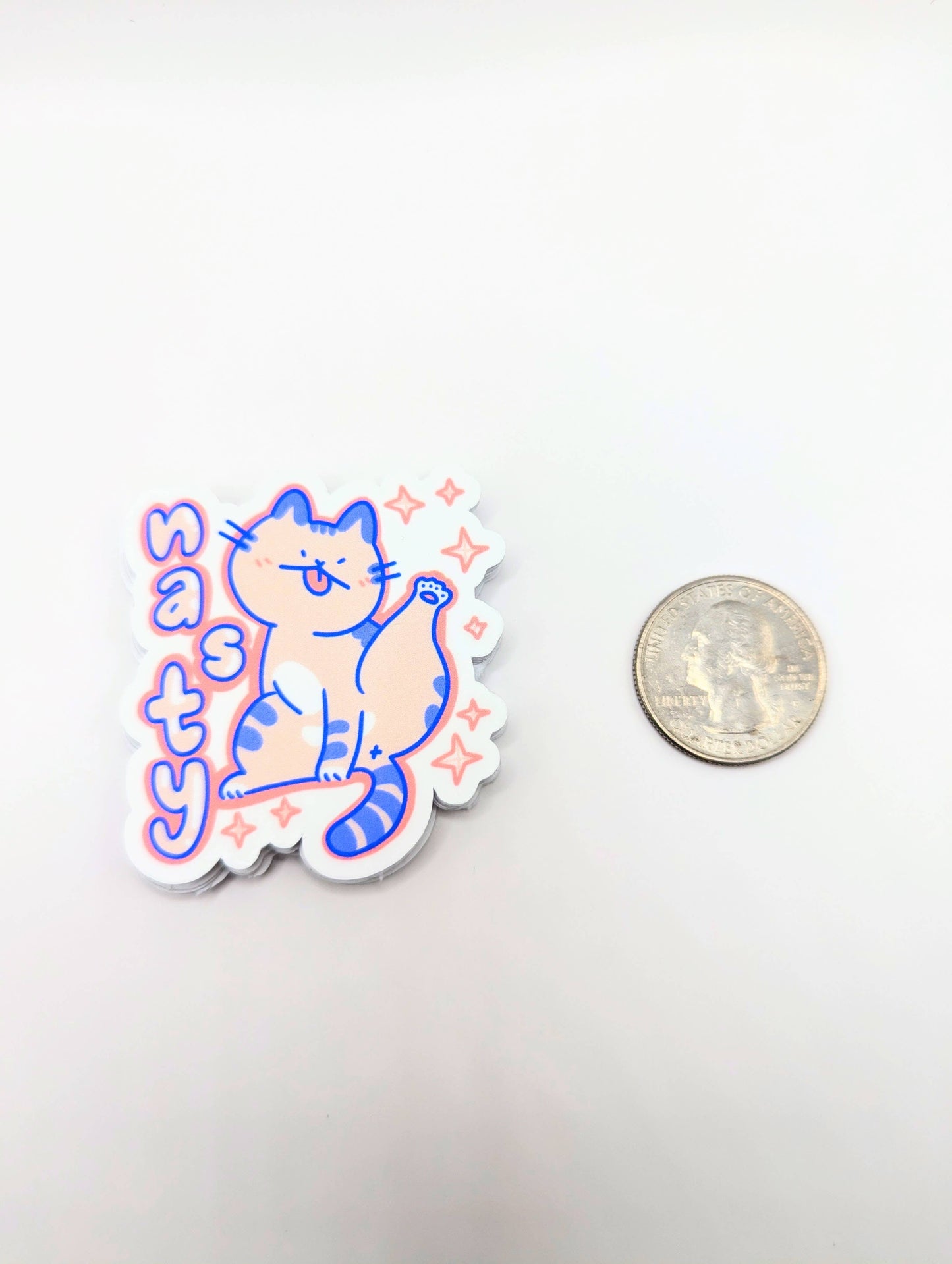lauradzeng - "Nasty" Cute Funny Cat Vinyl Sticker