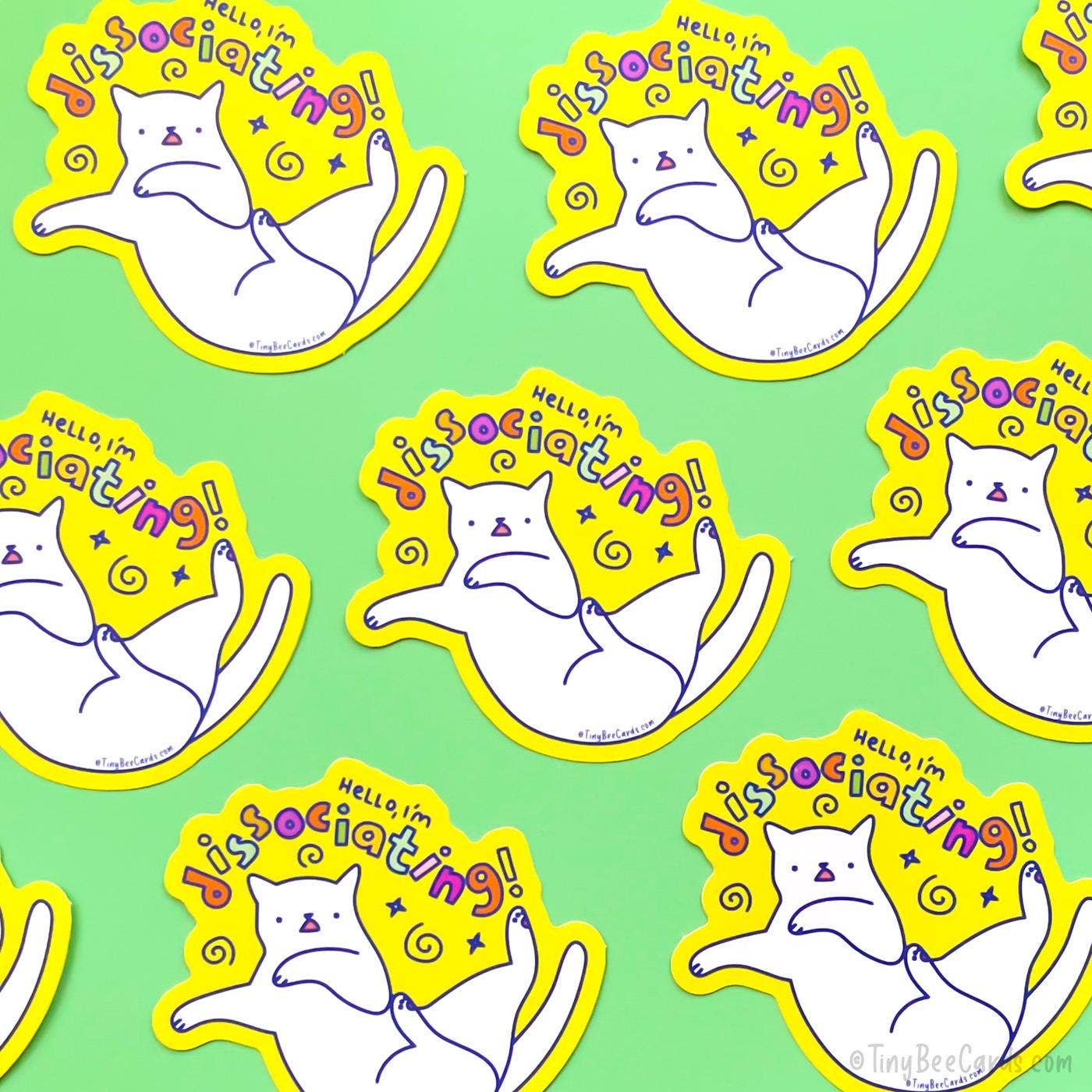 Dissociating Cat Vinyl Sticker