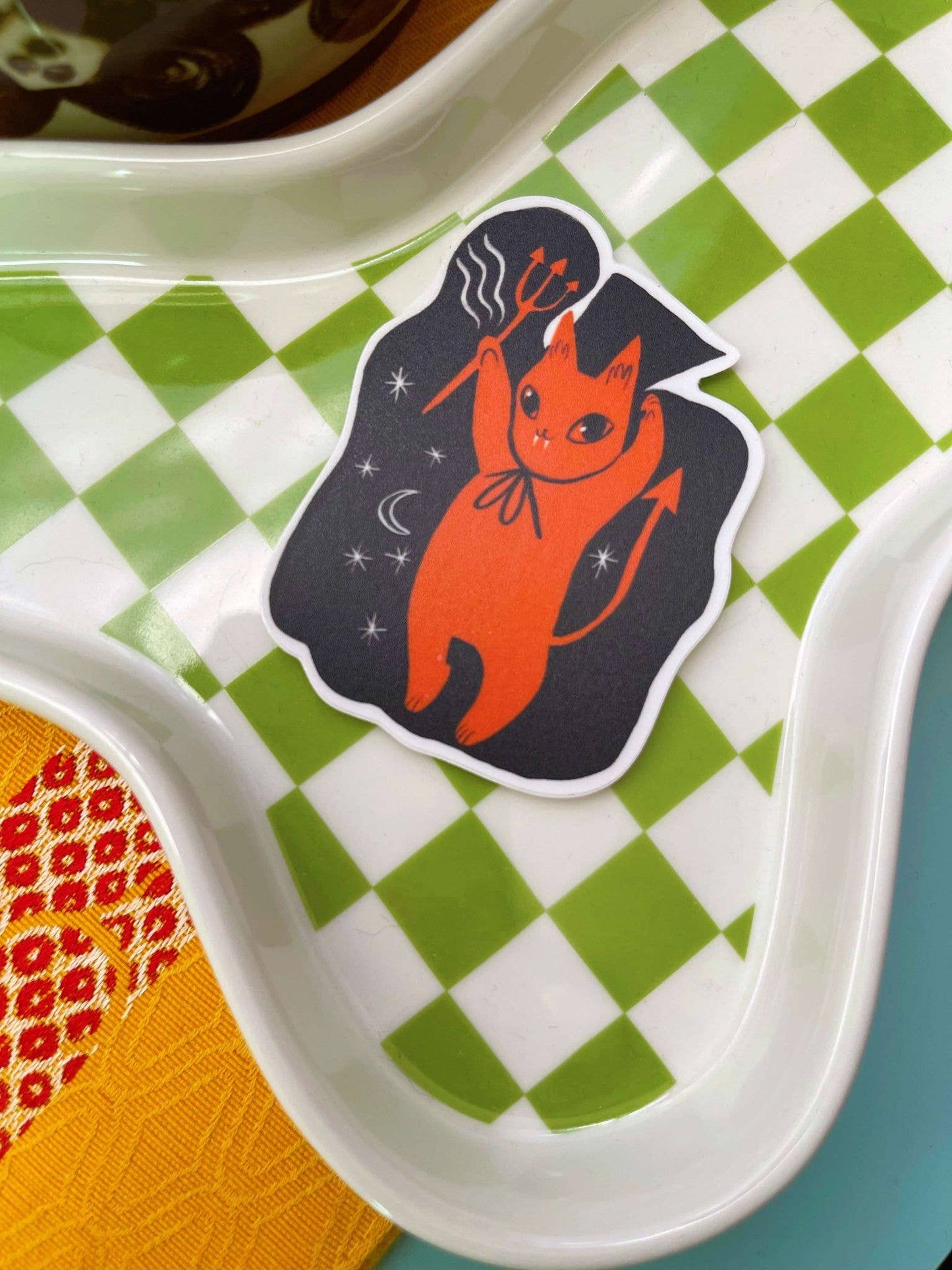 Little devil cat waterproof vinyl sticker