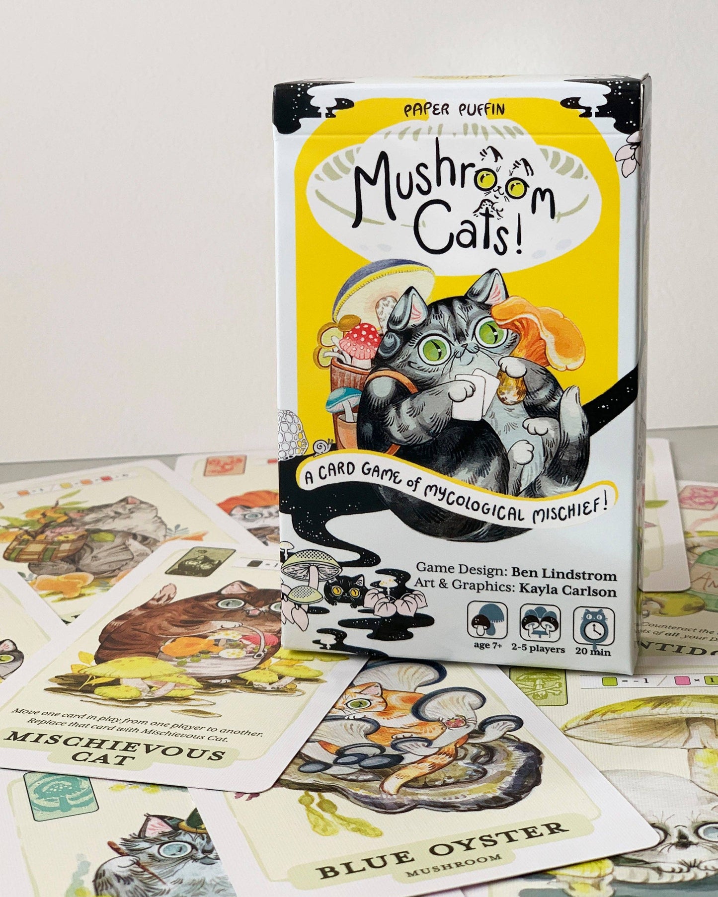 Paper Puffin - Mushroom Cats! A Card Game of Mycological Mischief