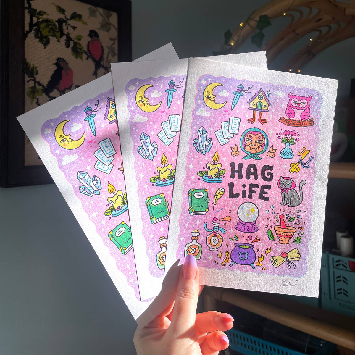 Hag Life - Riso Mini Print, Witch Yaga Art