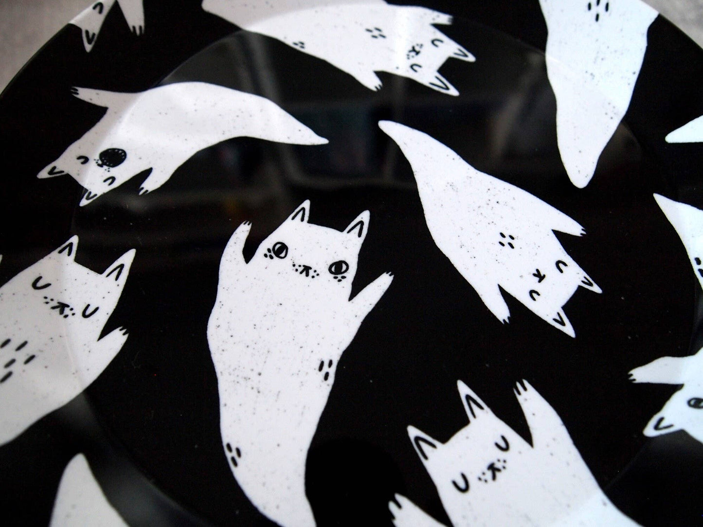 Ghost Cats Spooky Party Plate, plastic plate, picnic plate