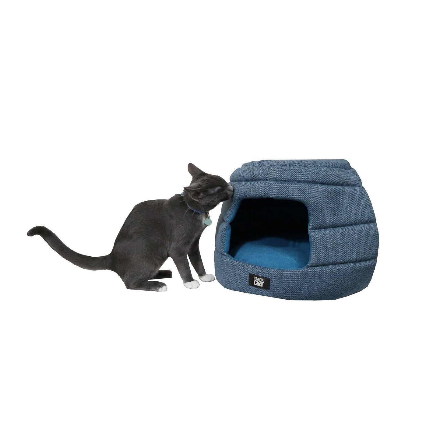 Travel Cat | Your Cat Backpack - "The Meowbile Home" Convertible Cat Bed & Cave - Blue