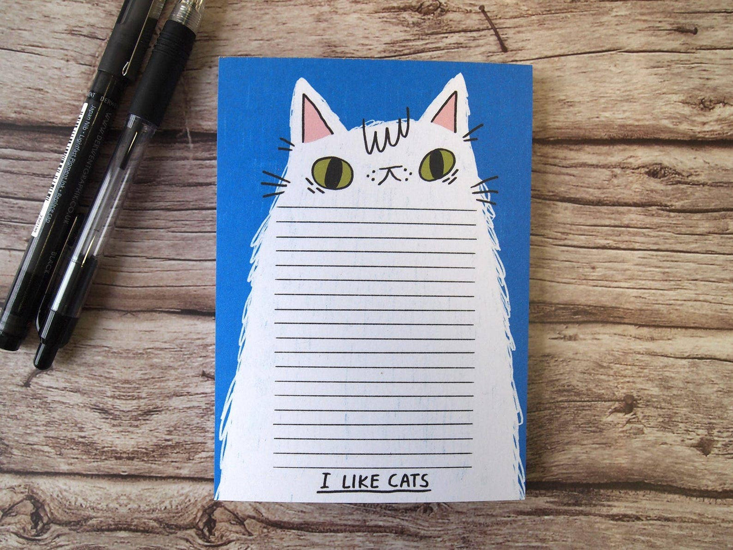 A6 Cat notepad, illustrated notepad, I like cats