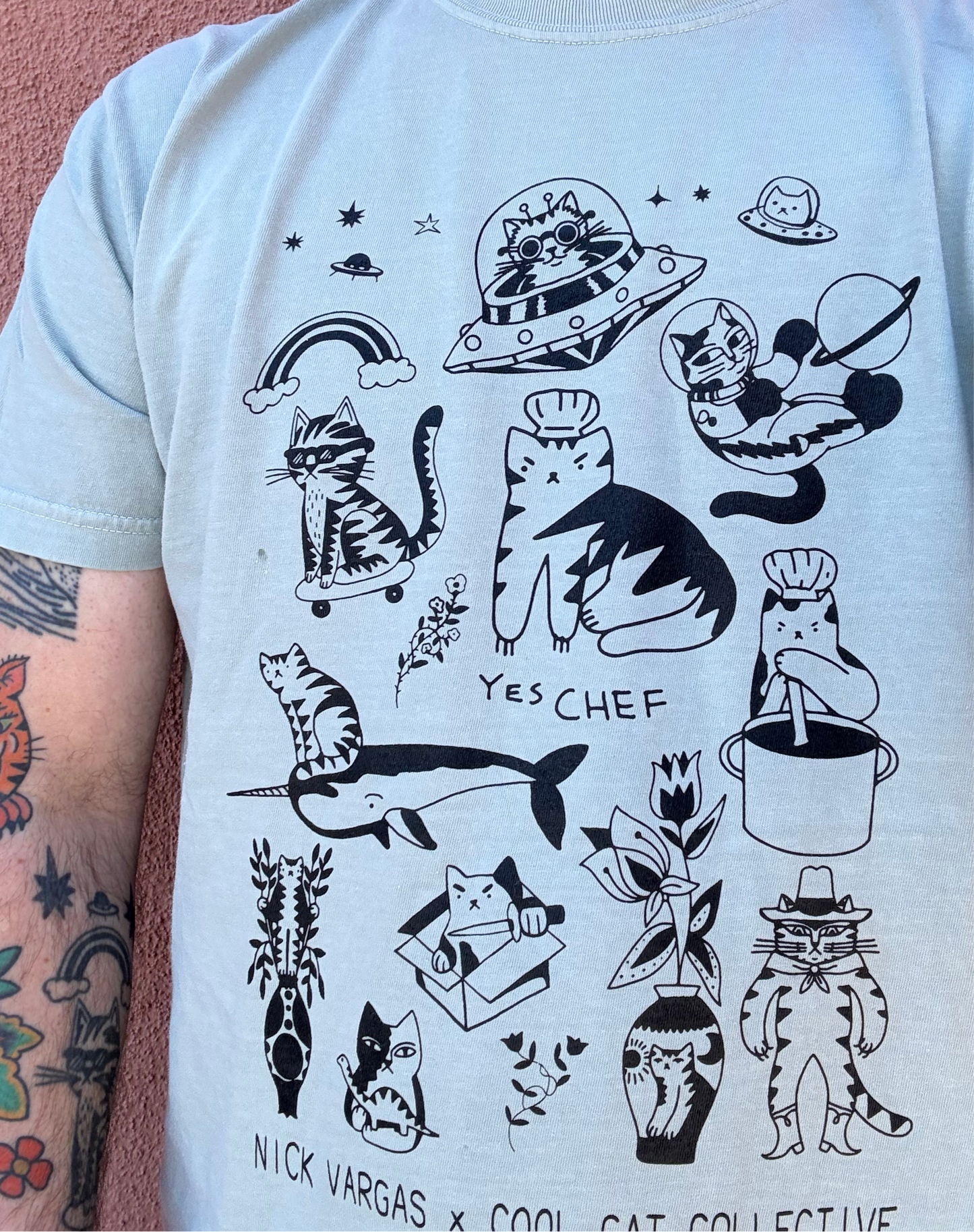 Flash Tattoo Cats tshirt by Nick Vargas