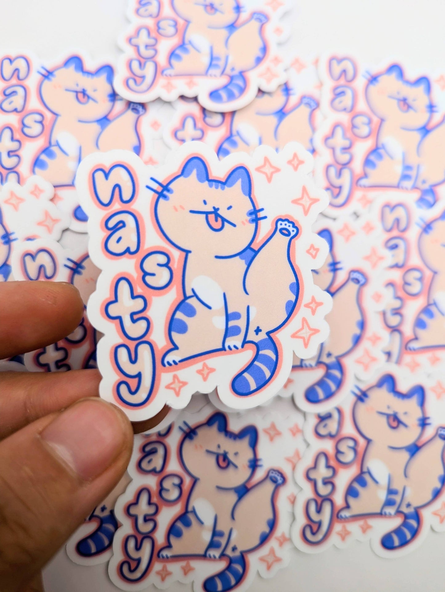 lauradzeng - "Nasty" Cute Funny Cat Vinyl Sticker