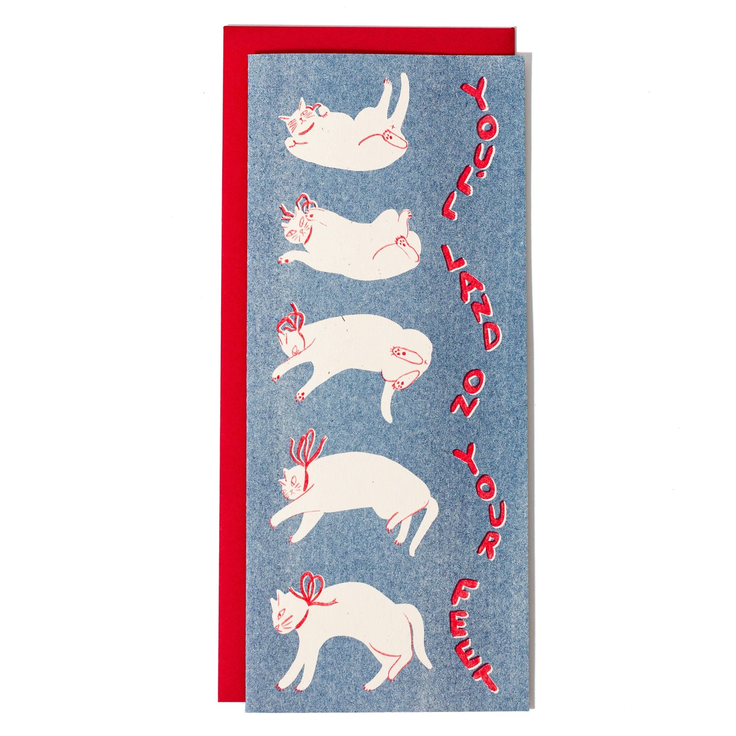 You'll Land on Your Feet - Risograph Greeting Card