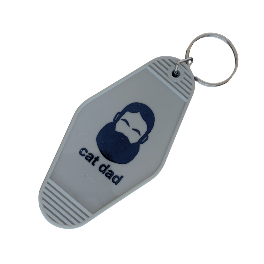 Cat Dad Motel Keychain