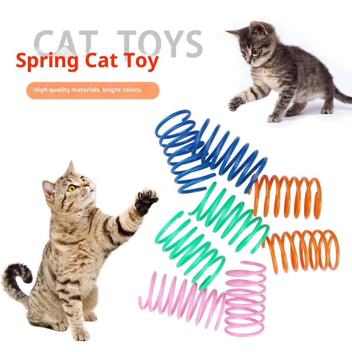 Colorful Cat Spring Toys - 50 pcs
